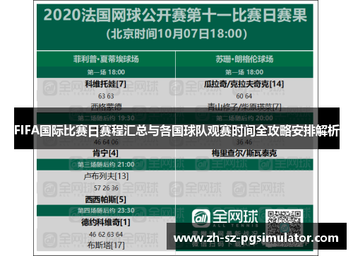 FIFA国际比赛日赛程汇总与各国球队观赛时间全攻略安排解析 FIFA国际比赛日赛程汇总与各国球队观赛时间全攻略安排解析